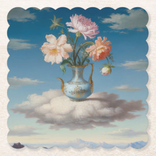 Surreala målningsblommor Underlägg uppsättning Papper