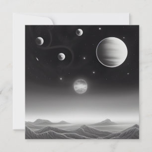 Surreala Retroplaneter i rymdkort