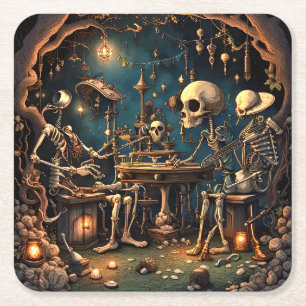 Surreala Skeletons III Underlägg Papper Kvadrat