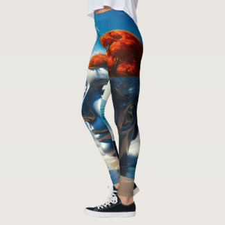 Surreala strandscener leggings