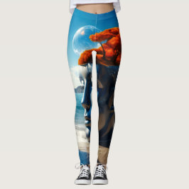 Surreala strandscener leggings