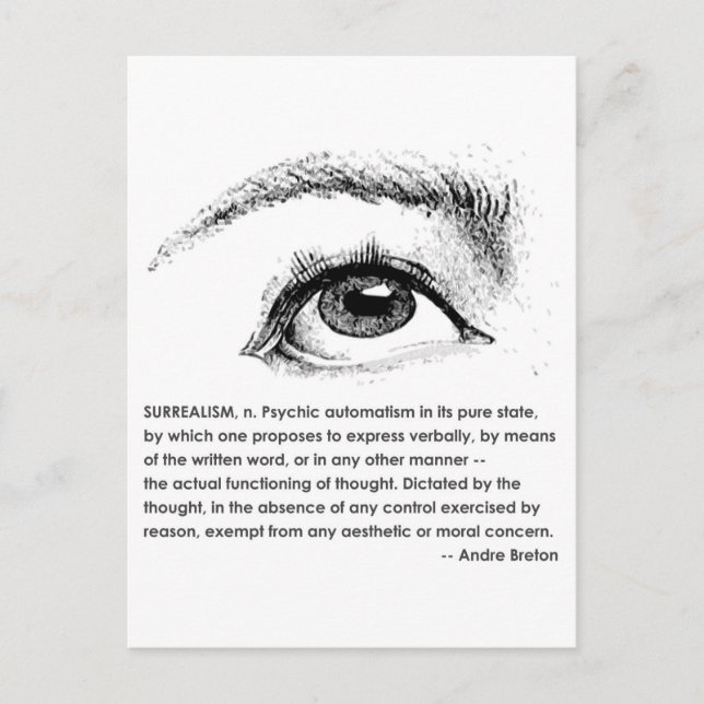 Surrealism definierad vykort (Framsida)