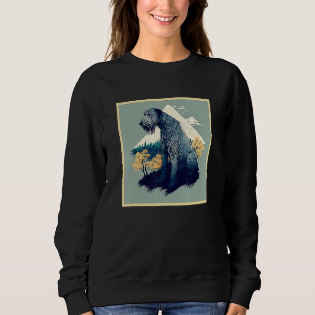 Surrealism Japanese Painting Irish Wolfhound dog T Shirt (Framsida)