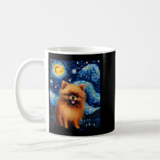 Surrealism Måla Stjärnorna Pom-Chi Hund Kaffemugg