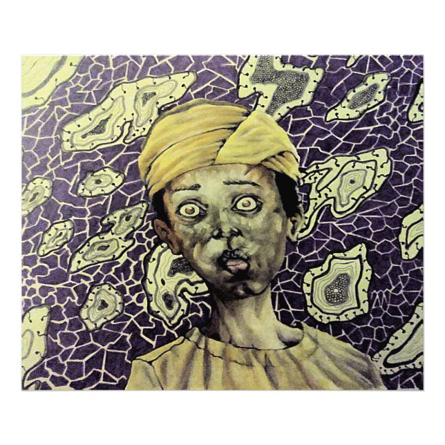 "Surrealism Meets Science: Captivating Lila Wall" Fototryck (Framsidan)