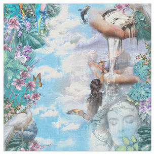 Surrealism Tapet med S Dali klocka Tyg