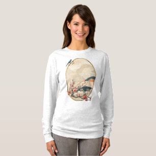 Surrealist Art med blommor och fåglar T Shirt