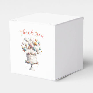 Surrealist, ballonger och födelsedagskaka-Tack Presentaskar