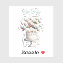 Surrealist Balloons and Birthday Cake Klistermärken
