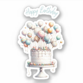 Surrealist Balloons and Birthday Cake Klistermärken
