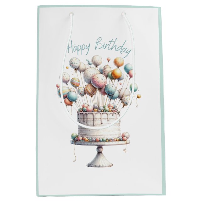 Surrealist Birthday Cake and Balloons Gift Bag (Framsidan)