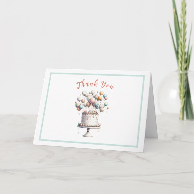 Surrealist, Cute Balloations och Birthday Cake Tack Kort (Framsida)