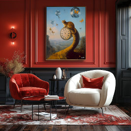 Surrealist Kat på lock med fjärilar - Surrealist Poster