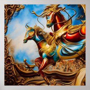 Surrealistisk abstrakt av karusellfärgad poster