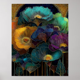 Surrealistisk blommig väggkonst – 4×5 nedladdnings