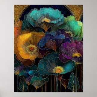 Surrealistisk blommig väggkonst – 4×5 nedladdnings