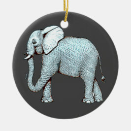 Surrealistisk elefant - Surreal Elephant Illustrat Julgransprydnad Keramik