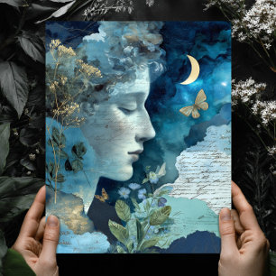 Surrealistisk fantasifull himmelsk natt himmel väg poster