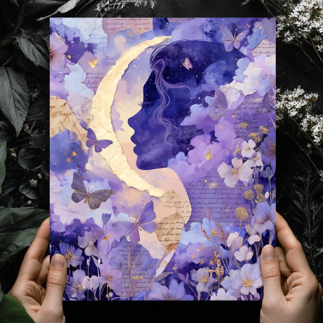 Surrealistisk fantasimåne Celestial natt himmel vä Poster (Skapare uppladdad)