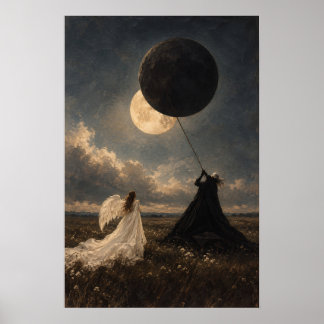 Surrealistisk förmörkelse fantasikonst poster