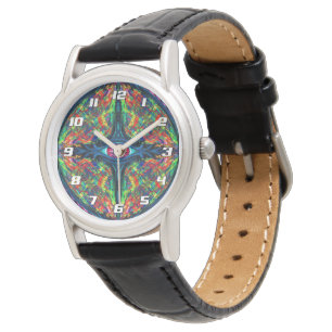 Surrealistisk Förvrängd Trippig Ögon Visionär Olje Armbandsur