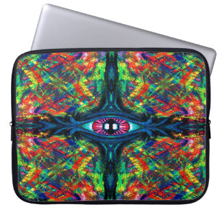 Surrealistisk Förvrängd Trippig Ögon Visionär Olje Laptop Fodral