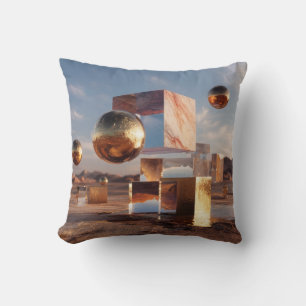 Surrealistisk geometrisk komposition med gyllene s kudde