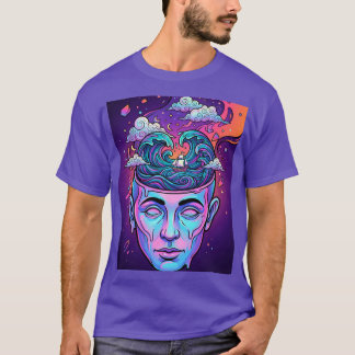 Surrealistisk Hav Mind Öppen Huvud Popkonst T Shirt