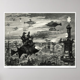 Surrealistisk illustration av Bok Poster
