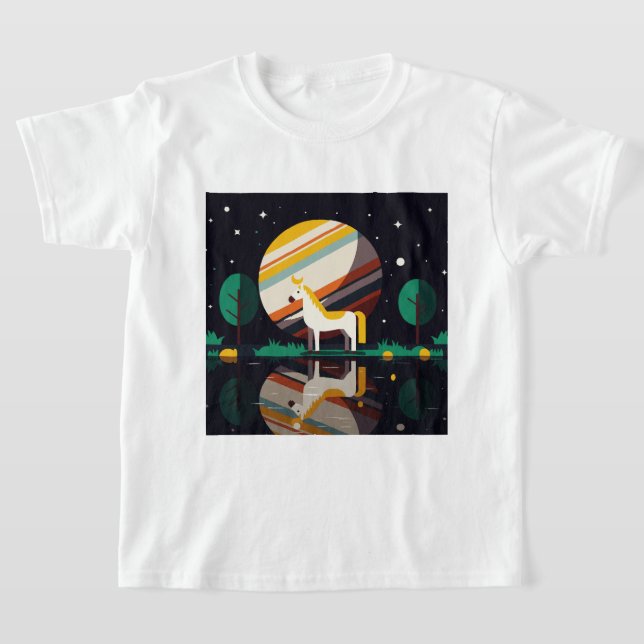 Surrealistisk illustration av en häst t shirt (Laydown)