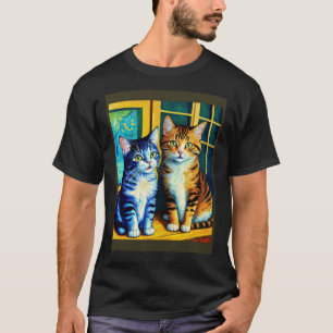 Surrealistisk, intressionistisk katt 3 t shirt