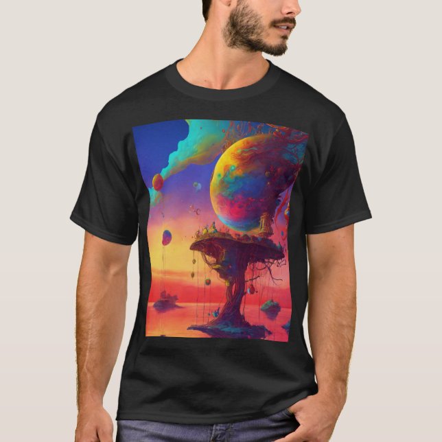Surrealistisk konstnärlig t shirt (Framsida)