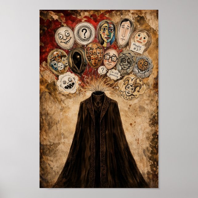 Surrealistisk Mörk Konstaffisch Jag Glömmer Dig Sa Poster (Framsidan)
