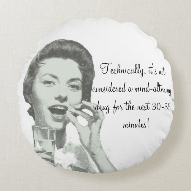 Surrealistisk Pill/ Rund Kudde (Framsidan)