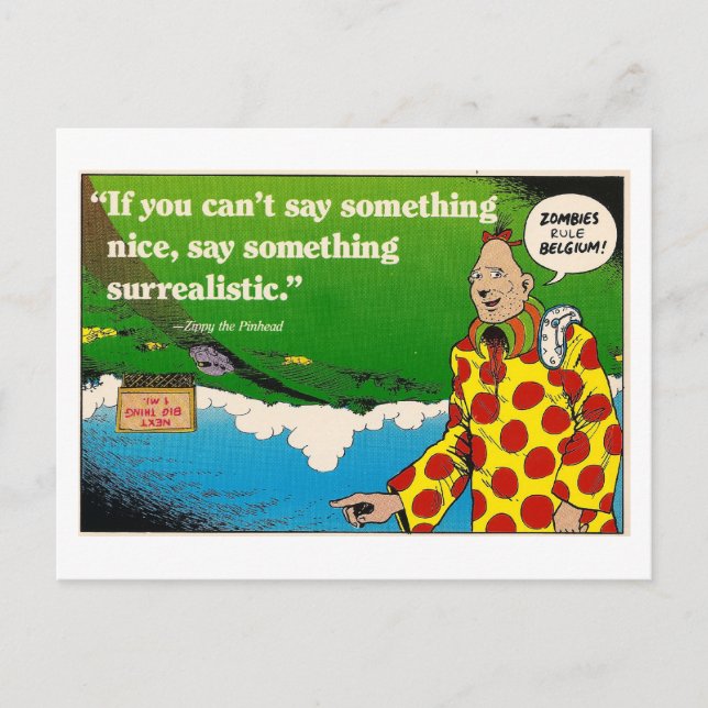 Surrealistisk Zippy-kort Vykort (Framsida)