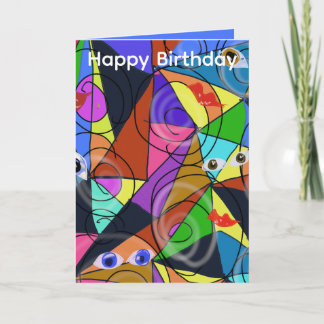 Surrealistiska abstrakta geometriska mönster med ö kort