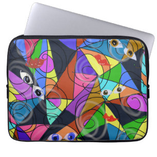 Surrealistiska abstrakta geometriska mönster med ö laptop fodral