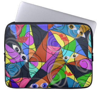 Surrealistiska abstrakta geometriska mönster med ö laptop fodral