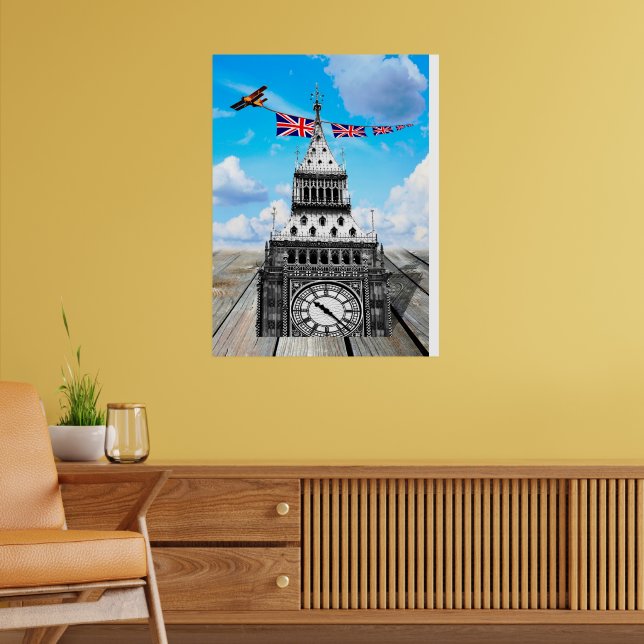 Surrealistiska Big Ben, London & brittisk konst Poster (Vardagsrum 2)