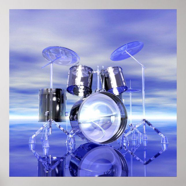 Surrealistiska Drumset på Beach Music Poster (Framsidan)