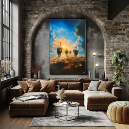 Surrealistiska elefanter i mystisk himmel – Surrea Poster