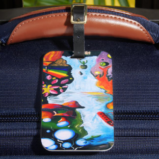 Surrealistiska Fantasy Mushroom Wonderland Bagagebricka
