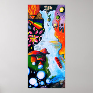 Surrealistiska Fantasy Mushroom Wonderland Poster
