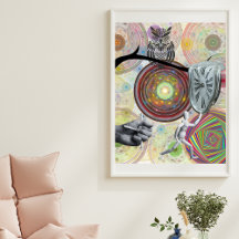 Surrealistiska färgstarka geometriska cirklar dali