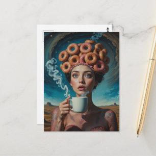 Surrealistiska frukostmunkar vykort