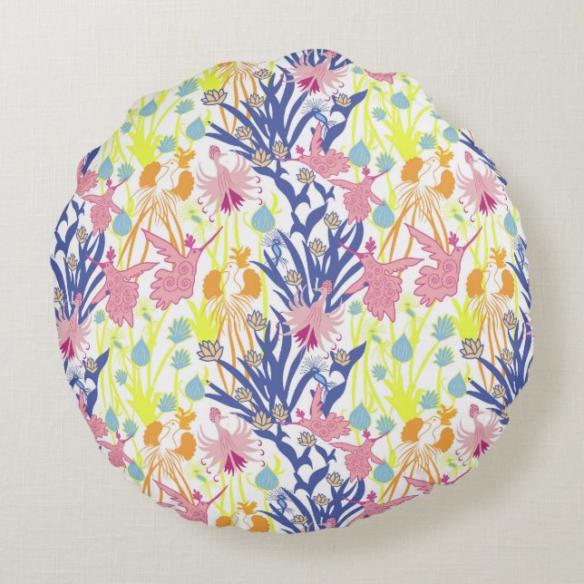 Surrealistiska Garden Rund Kudde (Baksidan)