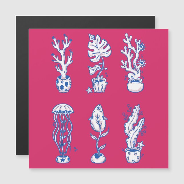 Surrealistiska havsbotaniska växter (Fram/baksida)