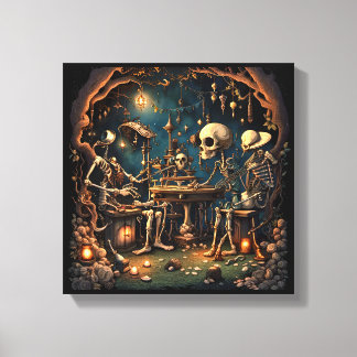 Surrealistiska skelett III Canvastryck