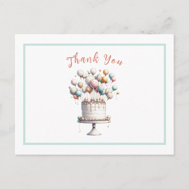 Surrealistiska, söta ballonger och födelselsedagst vykort (Framsida)