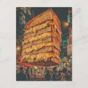 Surrealistiskt Flytande sandwich-vykort Vykort